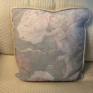 VINTAGE 80s Flower Fairy Throw Pillow